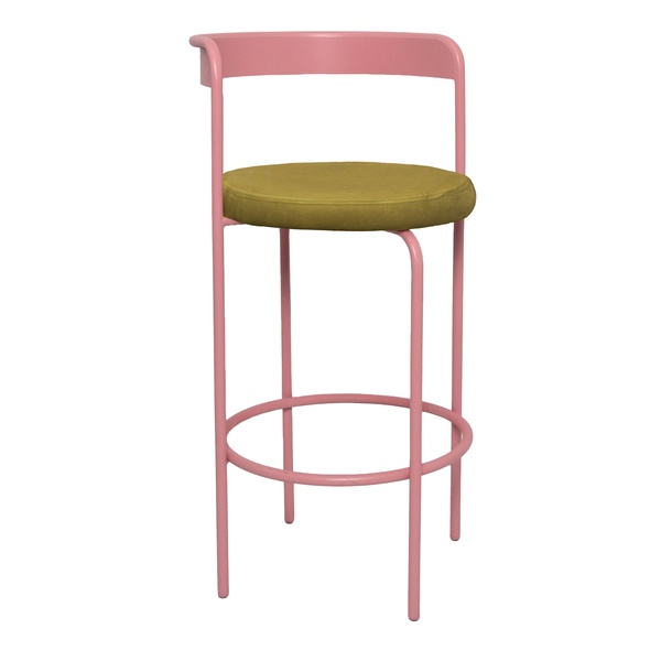 Стул барный Колори, Розовая помада + Золотая охра