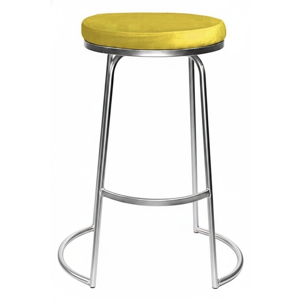 Стул барный Модерн Сэддл Желтая субмарина + серебро, перекрас