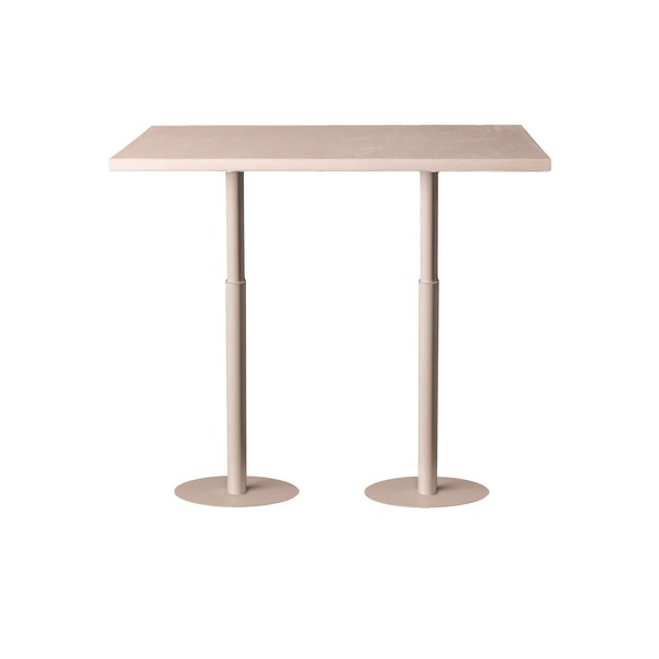 Стол коктейльный Rectangle M Twist, Кремовый бисквит (телескопические ноги) - Фото 1