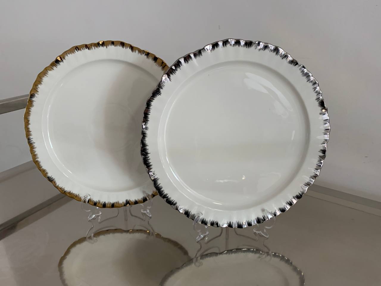 Порционная тарелка Подсолнух Серебро М