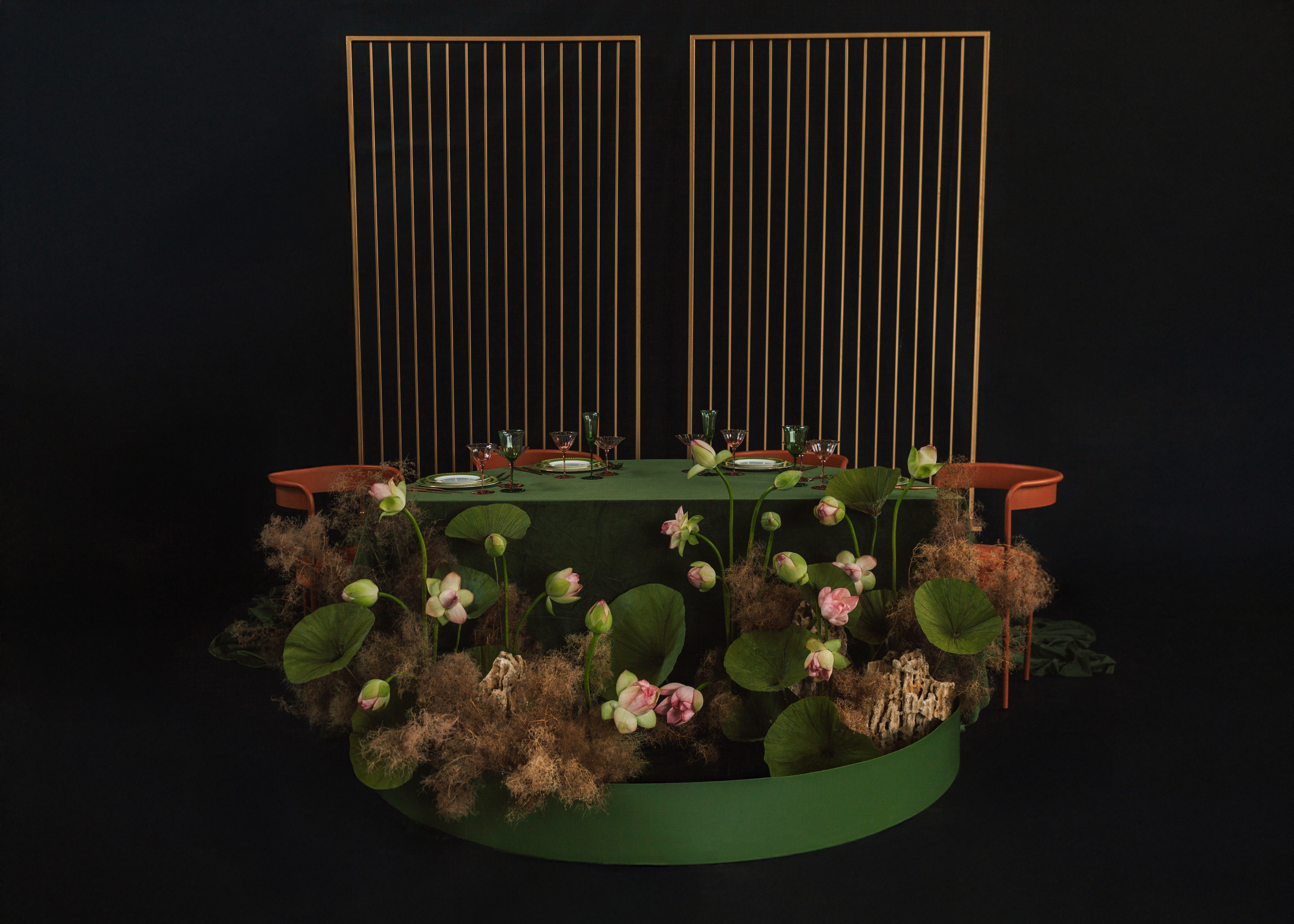 Скатерть велюр, круглая, лесная поляна