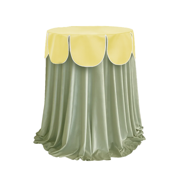 Стол "Yes, caap!" Tavola, yellow submaribe + скатерть весенняя зелень, велюр 