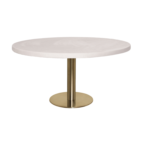 Стол Твист Круглый 43см, Золото + столешница, 90 см Млечный путь