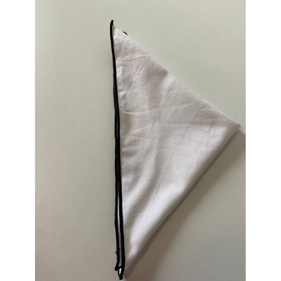 Салфетка из смесового льна, белая с черной строчкой - Фото миниатюра 4