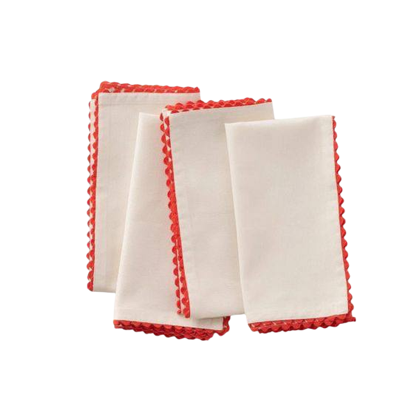 Салфетка канвас, белый с кантом