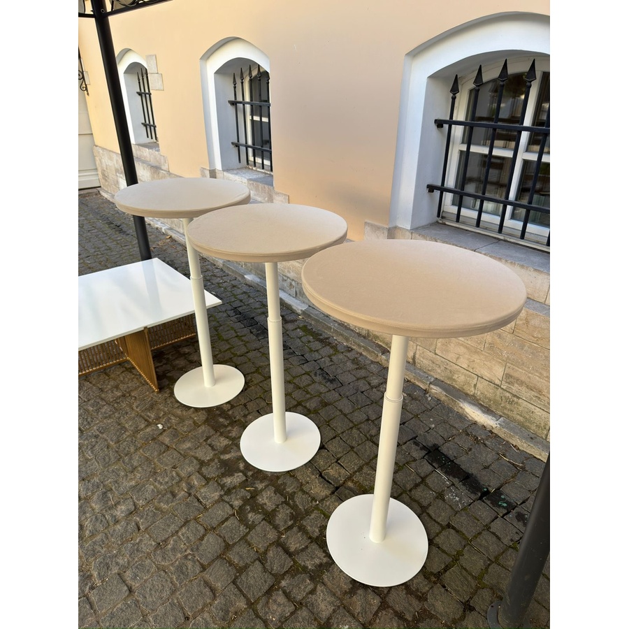 Стол коктейльный Twist Circle, Рафаэлло + Кремовый бисквит (телескопическая нога) - Фото миниатюра 2