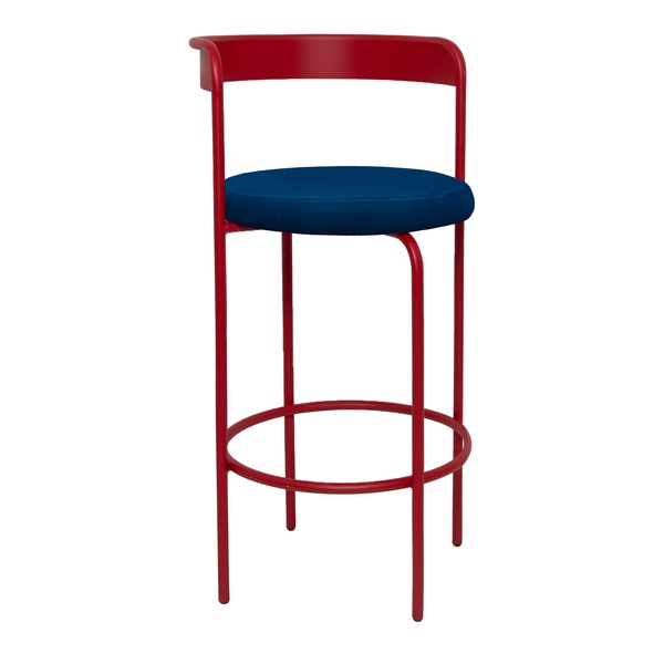 Стул барный Колори Красный бархат + Глубокий синий