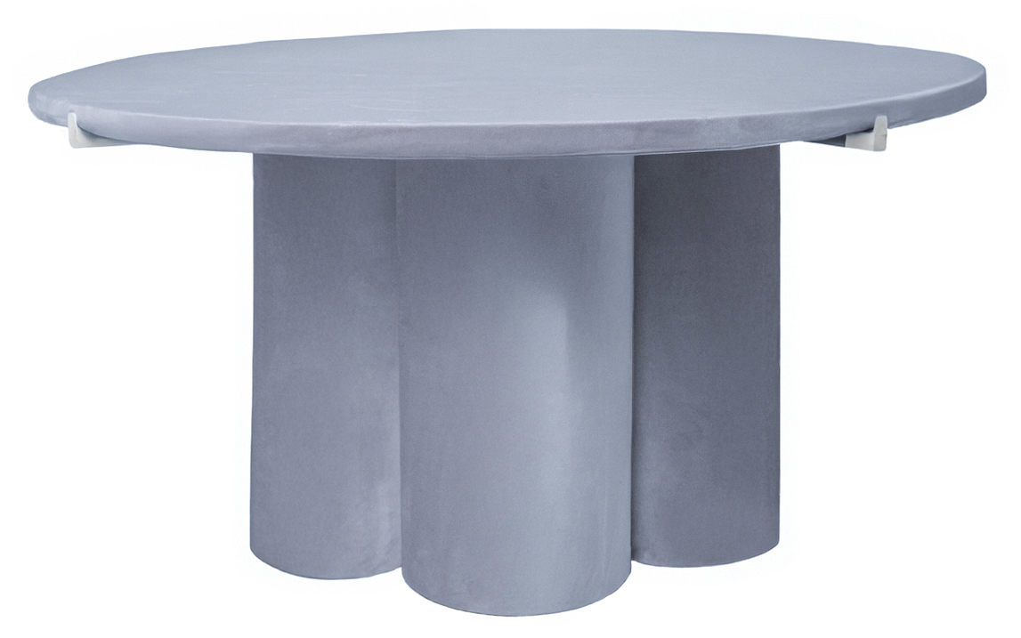 Журнальный столик Сквош серо-голубой велюр