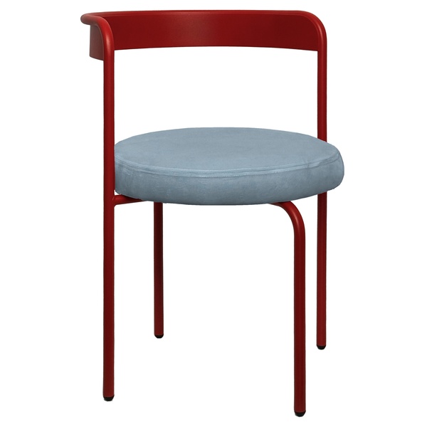 Стул Колори, Красный бархат + серо-голубой