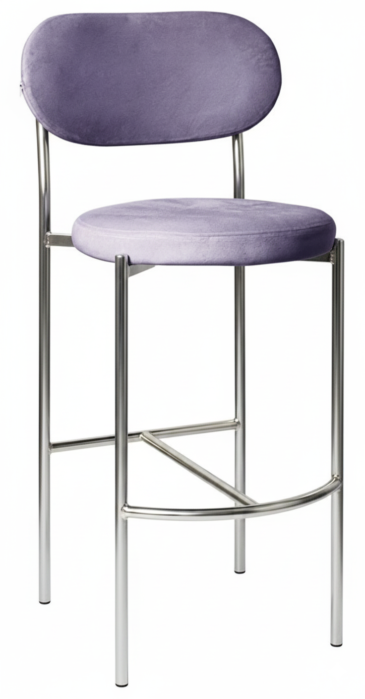 Стул барный Модерн Комфи Нежная орхидея + серебро, перекрас