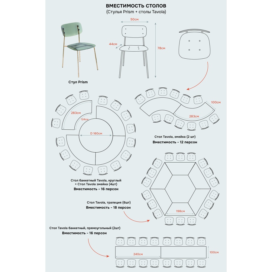 Стол Tavola, змейка шириной 100 см, 1 модуль - Фото миниатюра 8