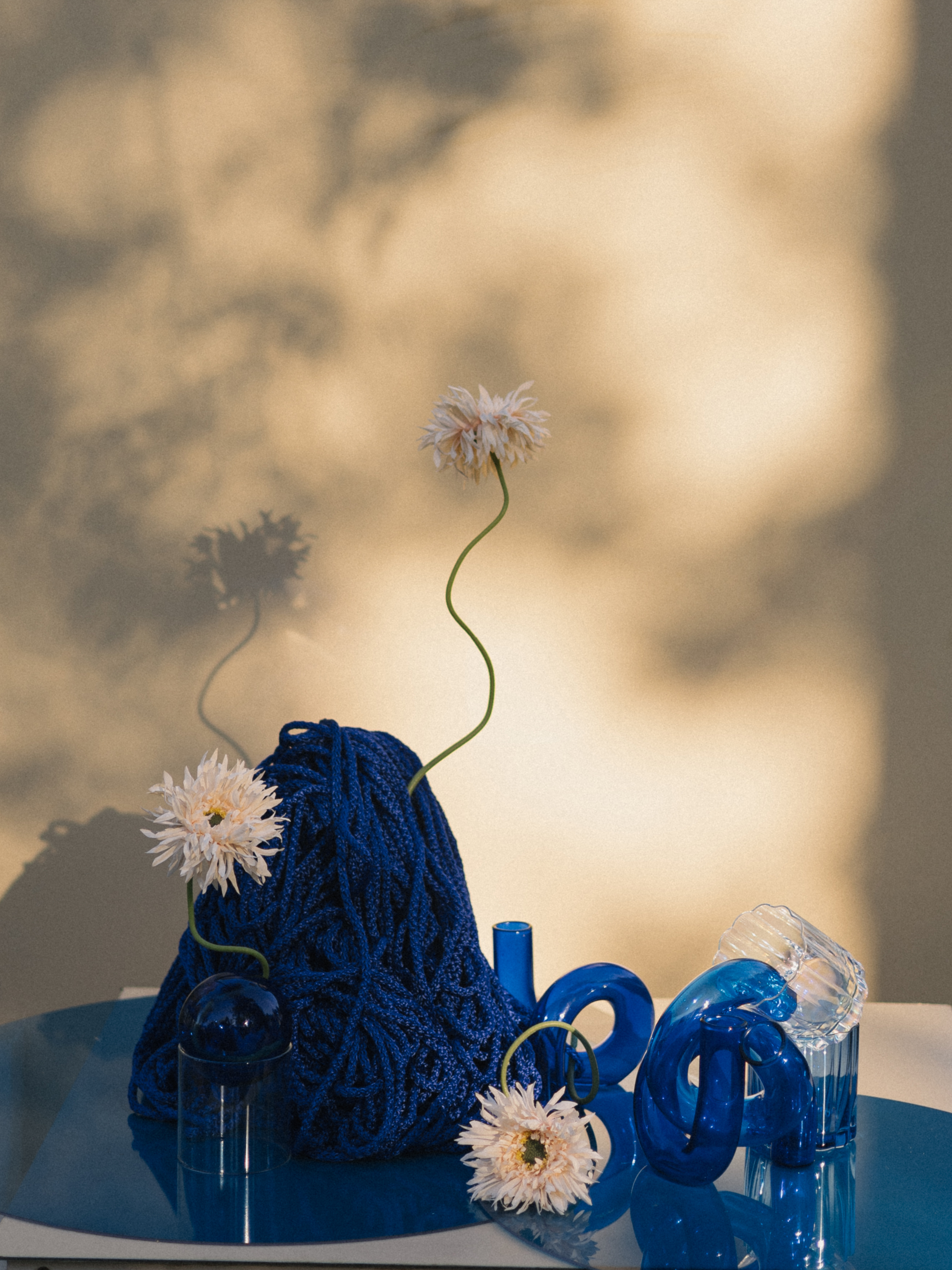 Стеклянная вазочка Пайпер синий электрик