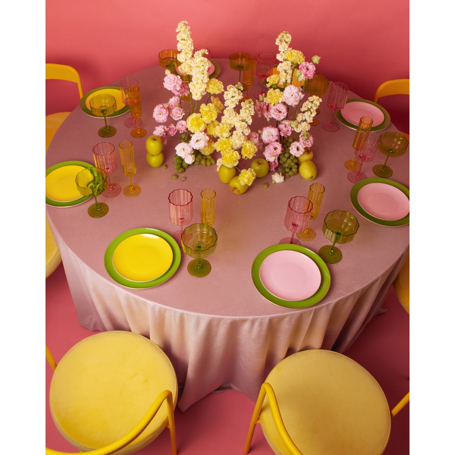 Скатерть велюр, круглая, светло-розовая - Фото миниатюра 3