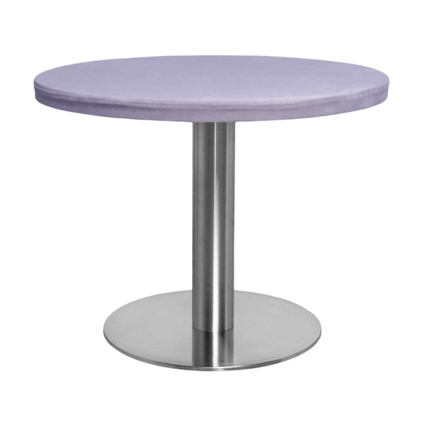 Стол Твист Круглый 43см, Серебро + столешница, 60 см Нежная орхидея