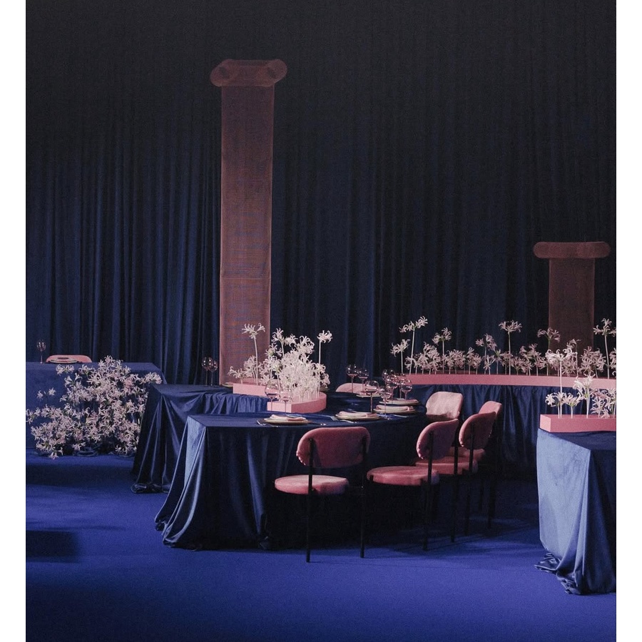 Скатерть велюр, прямоугольная, сапфировая XL - Фото миниатюра 3