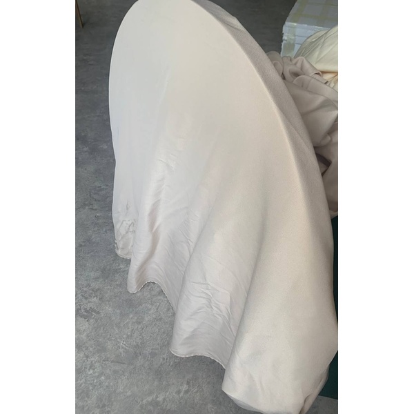 Скатерть велюр, круглая, молочная - Фото 3