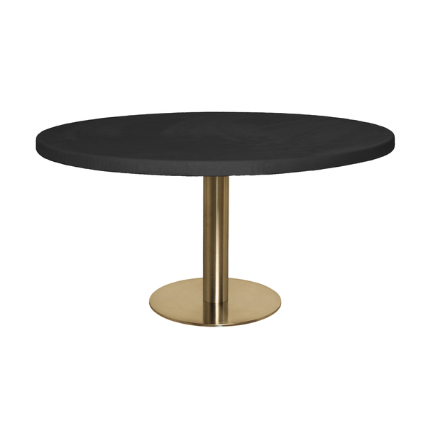 Стол Твист Круглый 43см, Золото + столешница, 90 см Черная ночь