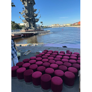 Пуф Gold, бордовый велюр - Фото 6