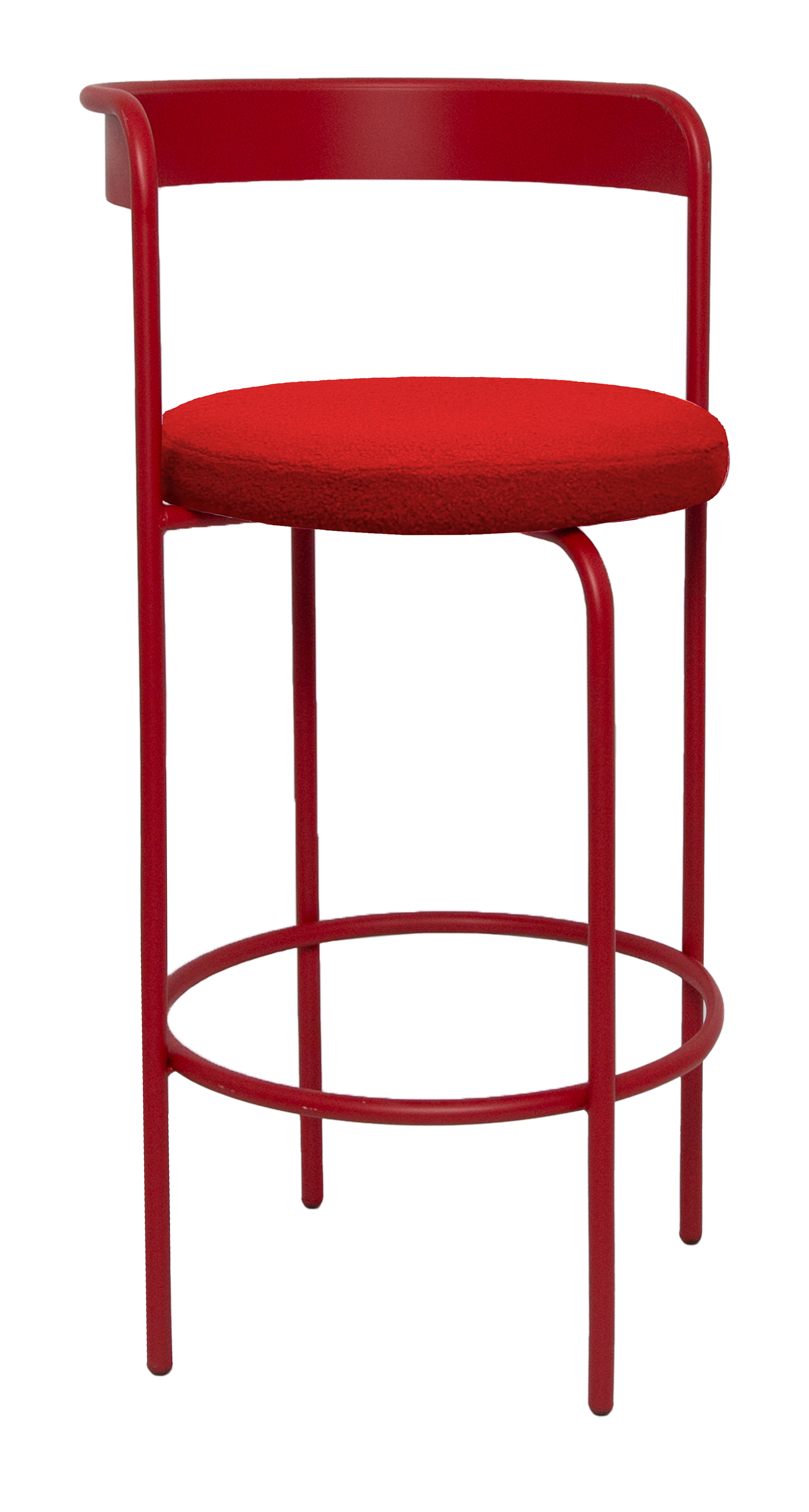 Стул барный Колори, Красный бархат + Красный Тедди