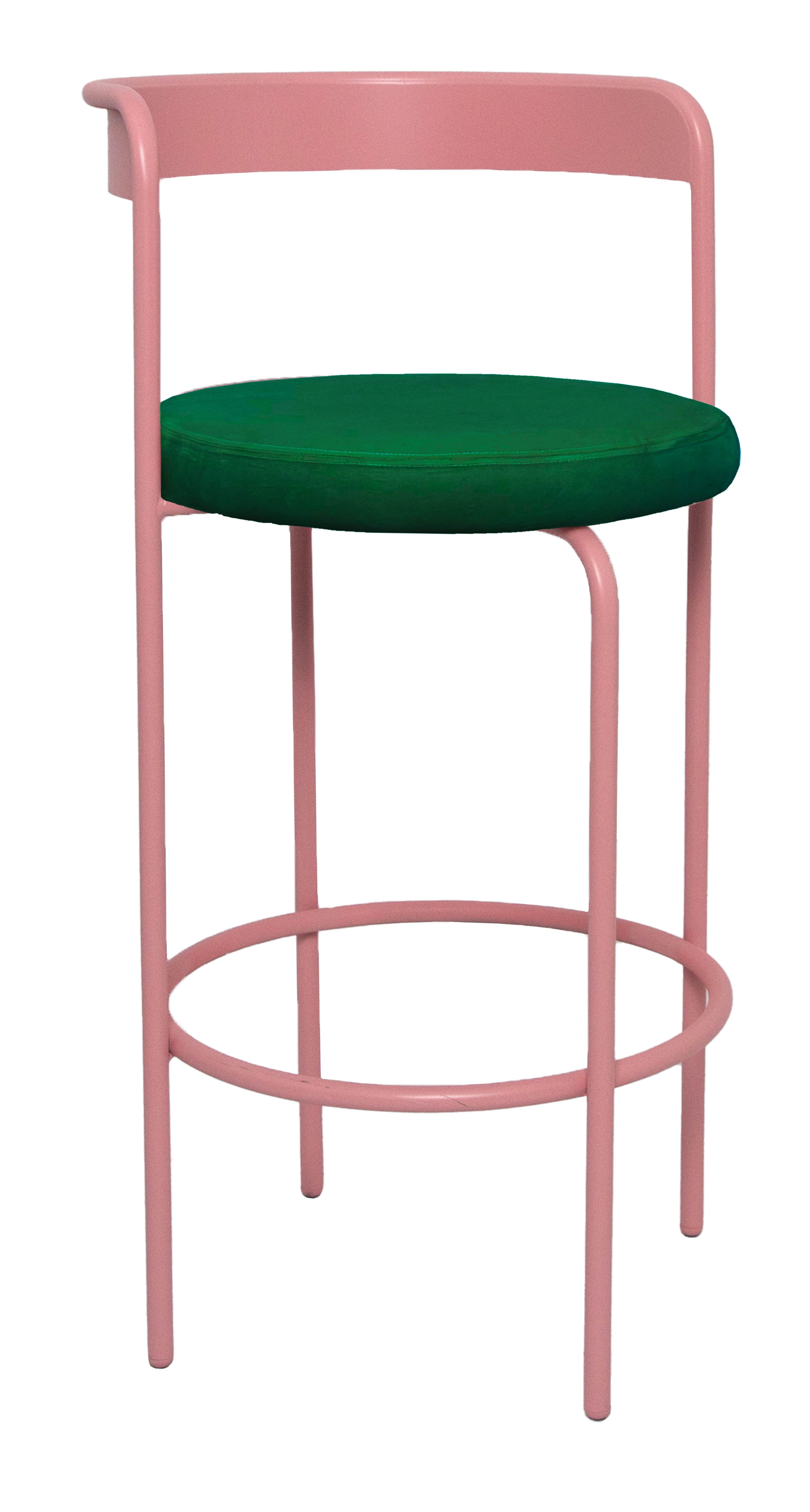Стул барный Колори, Розовая помада + Изумрудный
