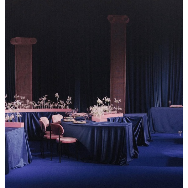 Скатерть велюр, прямоугольная, сапфировая XL - Фото 5