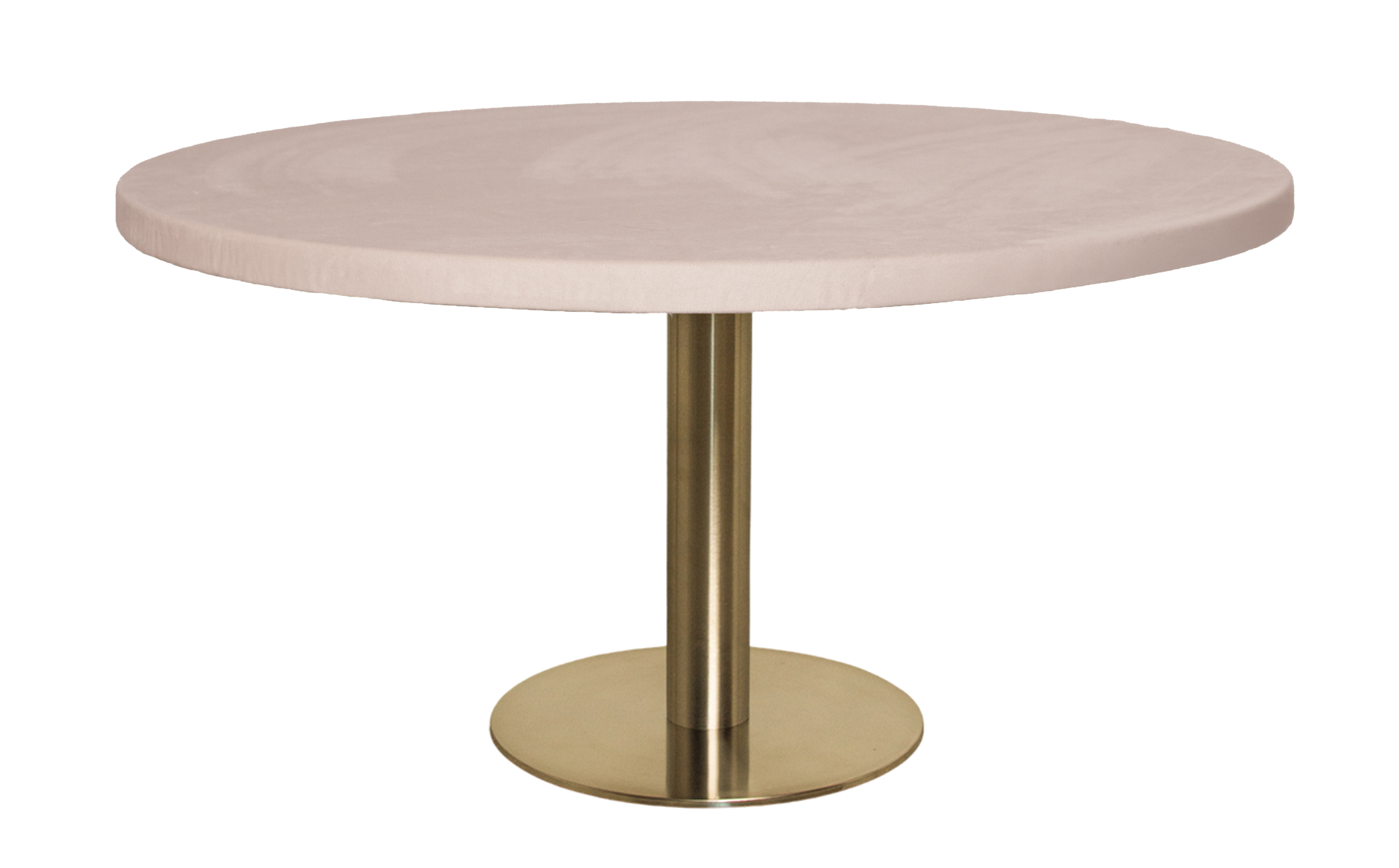Стол Твист Круглый 43см, Золото + столешница, 90 см Кремовый бисквит
