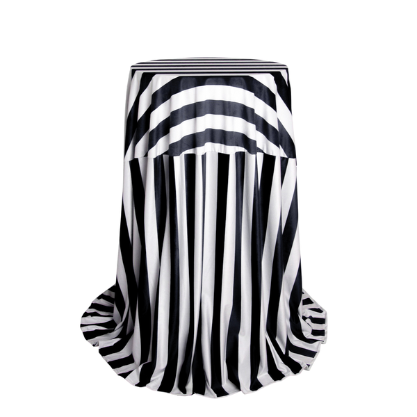 Скатерть для коктейльного столика, черно-белая полоска