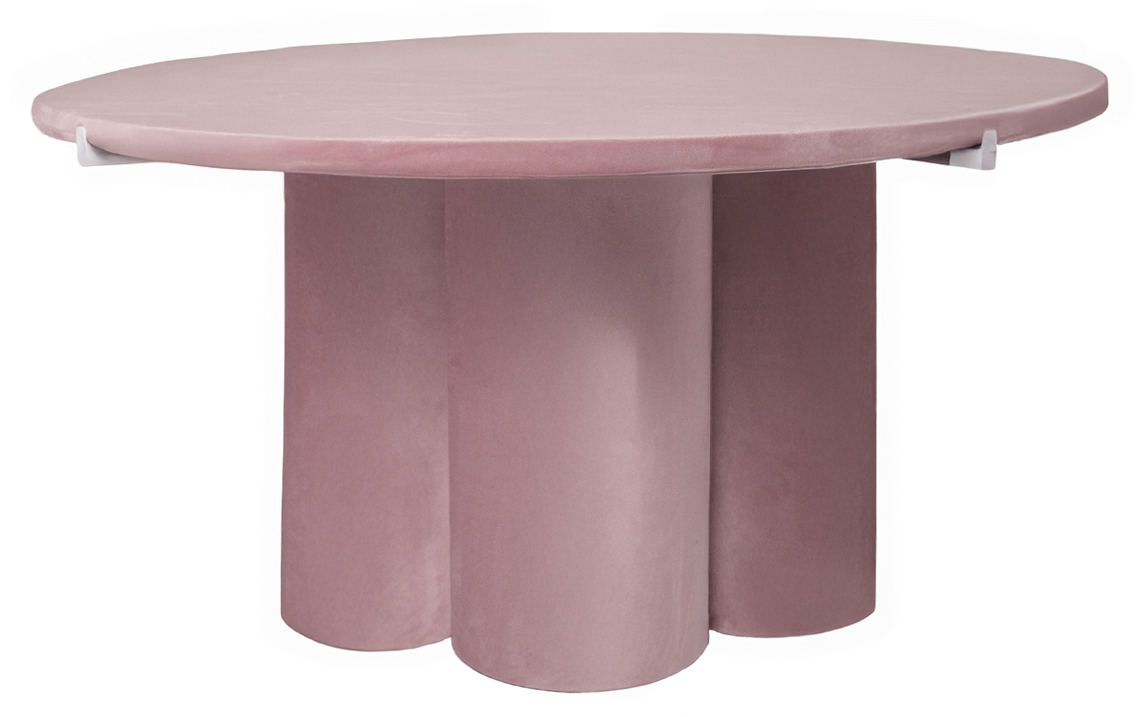 Журнальный столик Сквош, светло-розовый велюр 