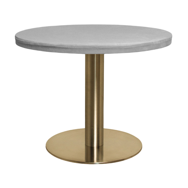 Стол Твист Круглый 43см, Золото + столешница, 60 см Лайт грей