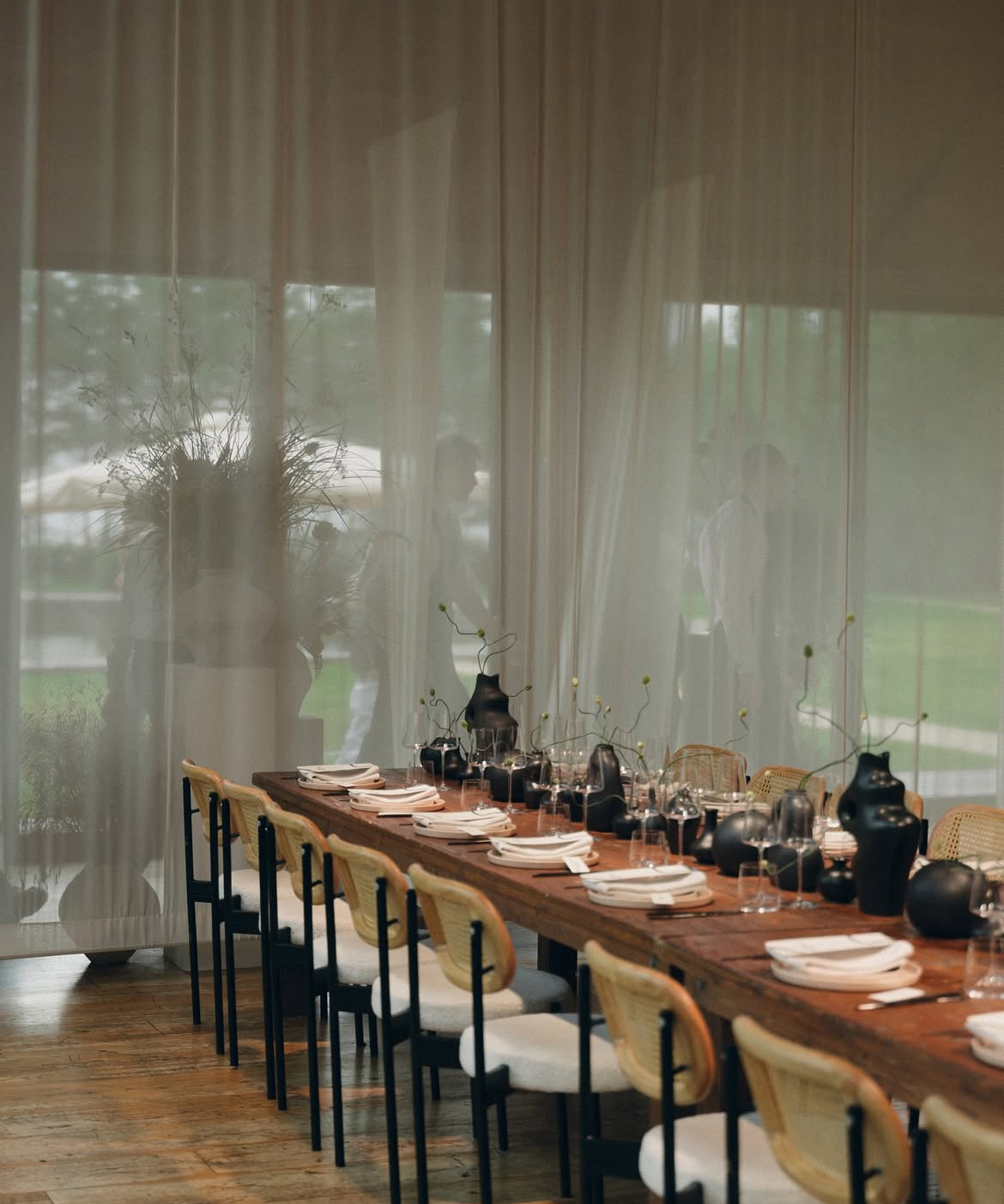 Стул Модерн Черный, Натуральный ротанг + Млечный путь