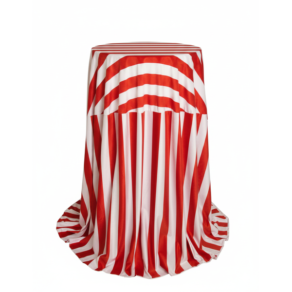 Скатерть для коктейльного столика, красно-белая полоска