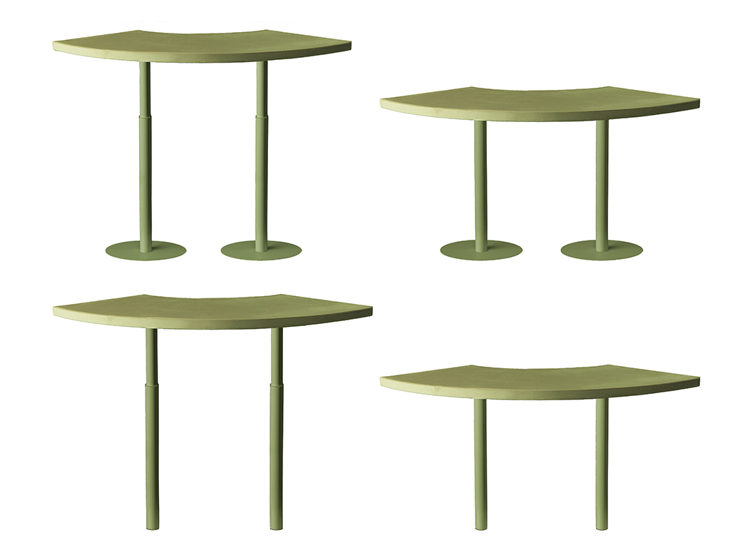 Стол коктейльный Твист Змейка С, Фисташковое пралине + Лесная поляна (телескопические ноги)