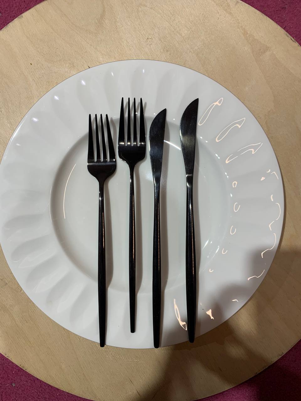 Столовые приборы Гоа, черные, сет из 4 предметов