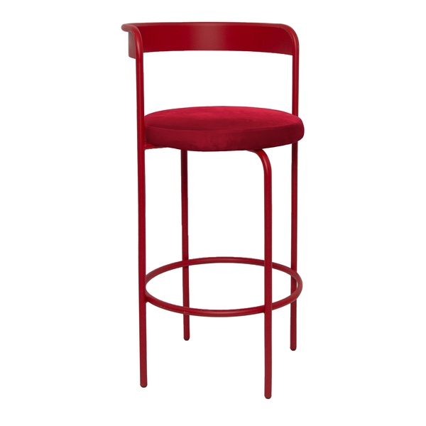 Стул барный Колори Красный бархат + Малиново-красный