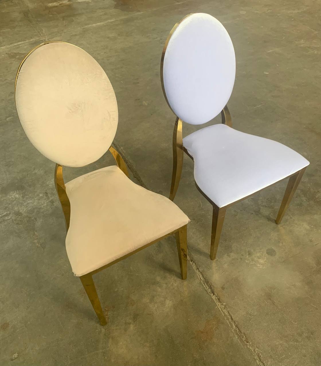 Стул Вашингтон Золото, велюр белоснежный