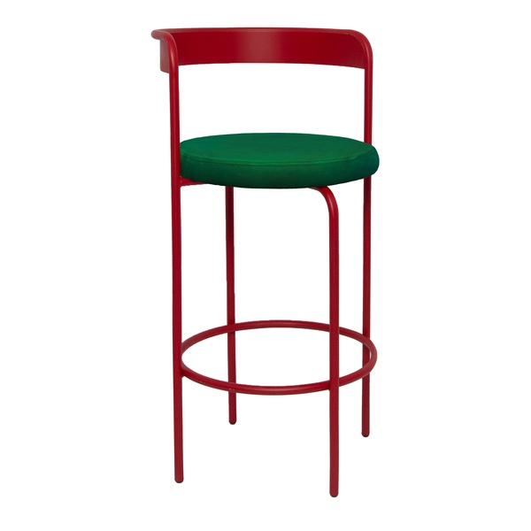 Стул барный Колори Красный бархат + Изумрудный