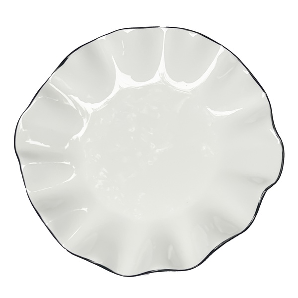 Сервировочная тарелка Lotus black rim - Фото 1