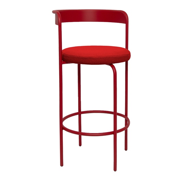 Стул барный Колори, Красный бархат + Красный Тедди