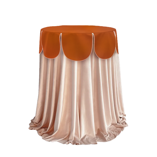 Стол "Yes, caap!' Tavola, marigold +  персик скатерть, велюр