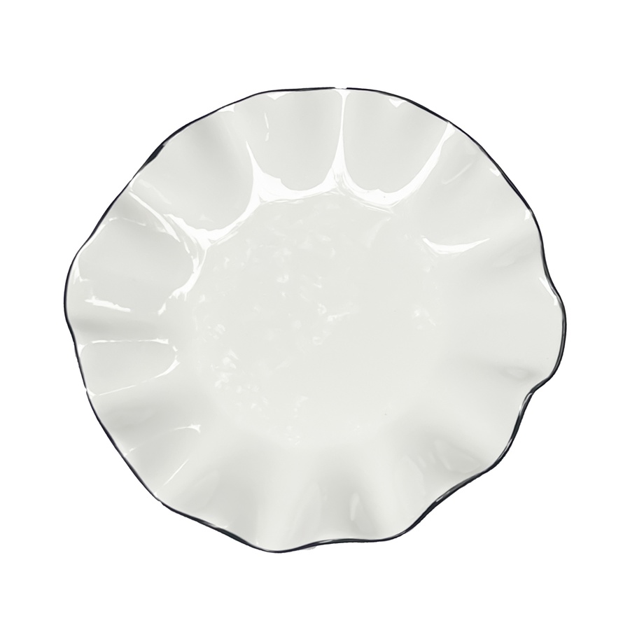 Порционная тарелка Lotus black rim M - Фото миниатюра 1