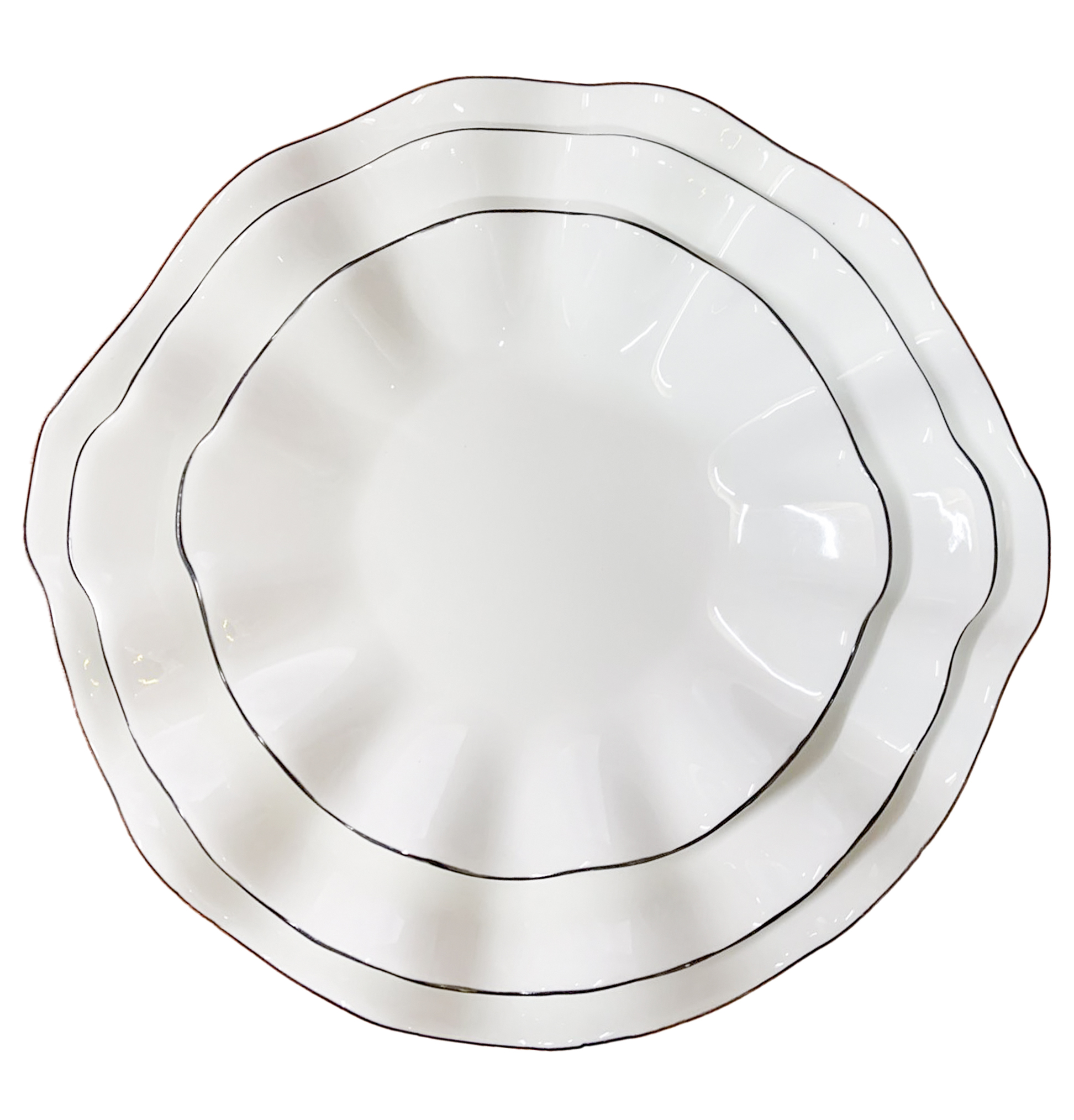 Порционная тарелка Lotus black rim S - Фото миниатюра 2