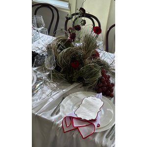 Салфетка белая с красным кантом - Фото 5