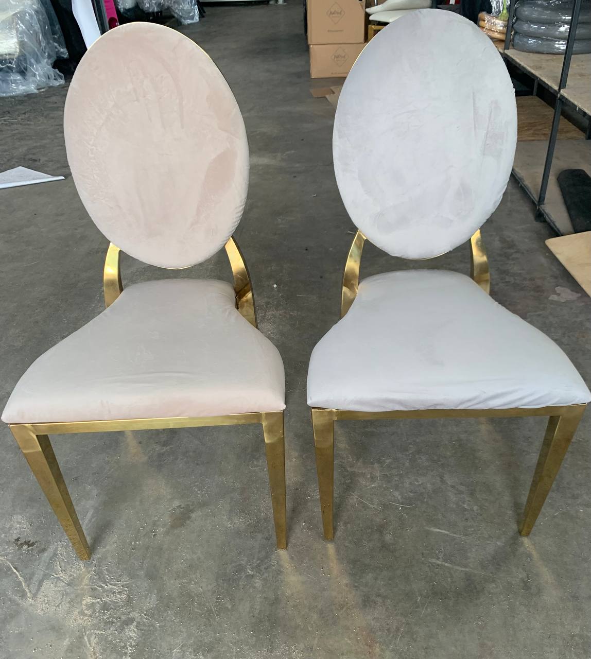 Стул Вашингтон Золото, велюр светло-серый