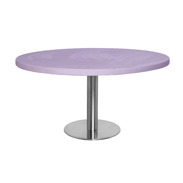 Стол Твист Круглый 43см, Серебро + столешница, 90 см Нежная орхидея