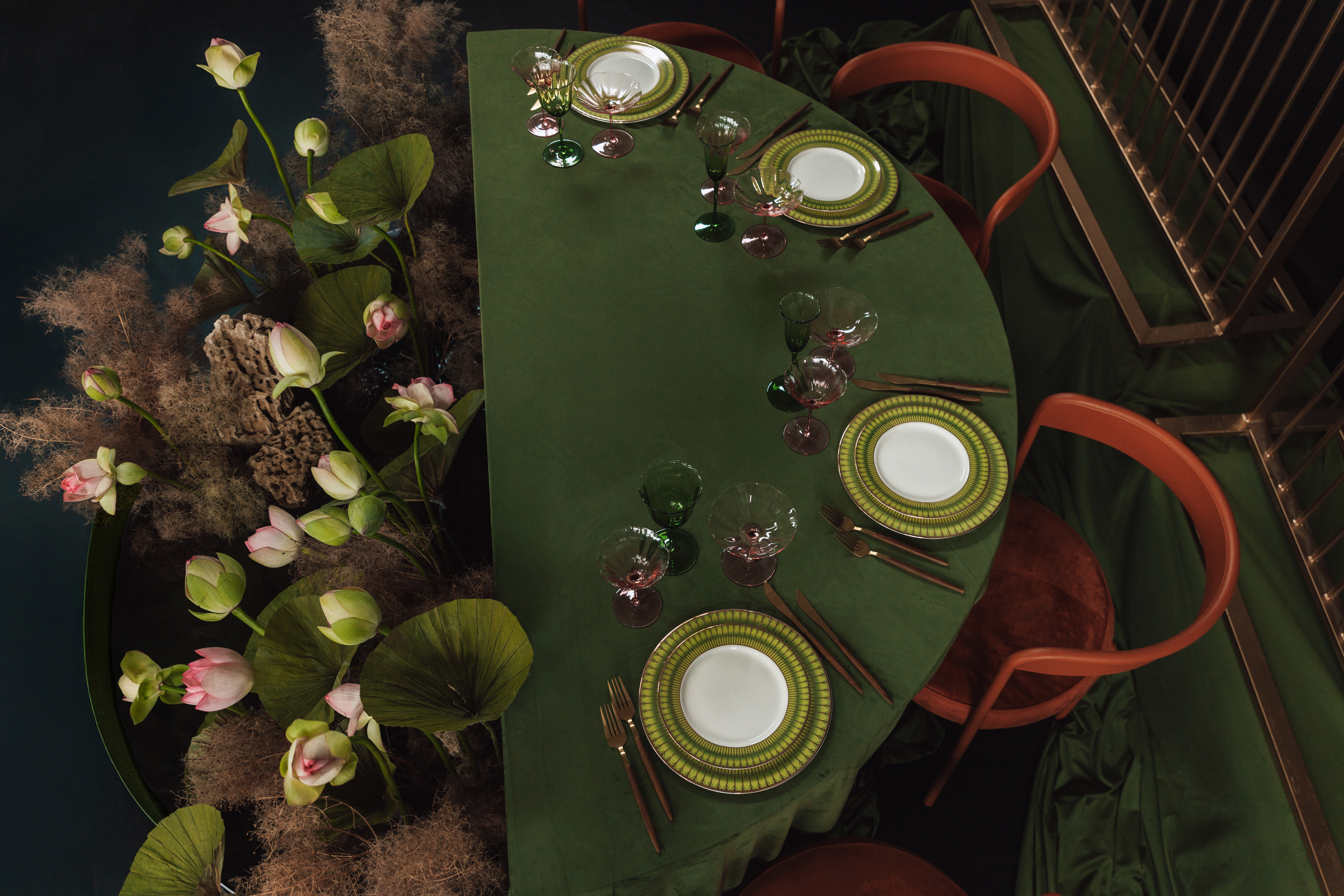 Скатерть велюр, круглая, лесная поляна