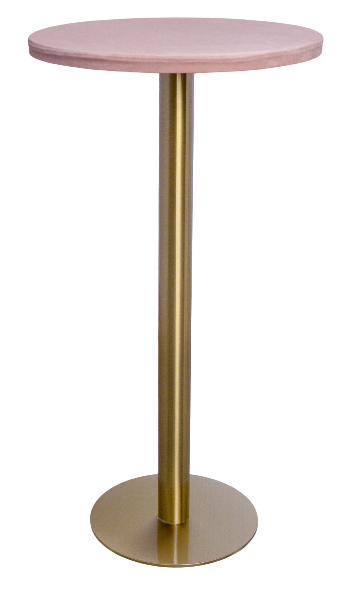 Стол коктейльный Твист Круглый, Золото + Светло-розовый