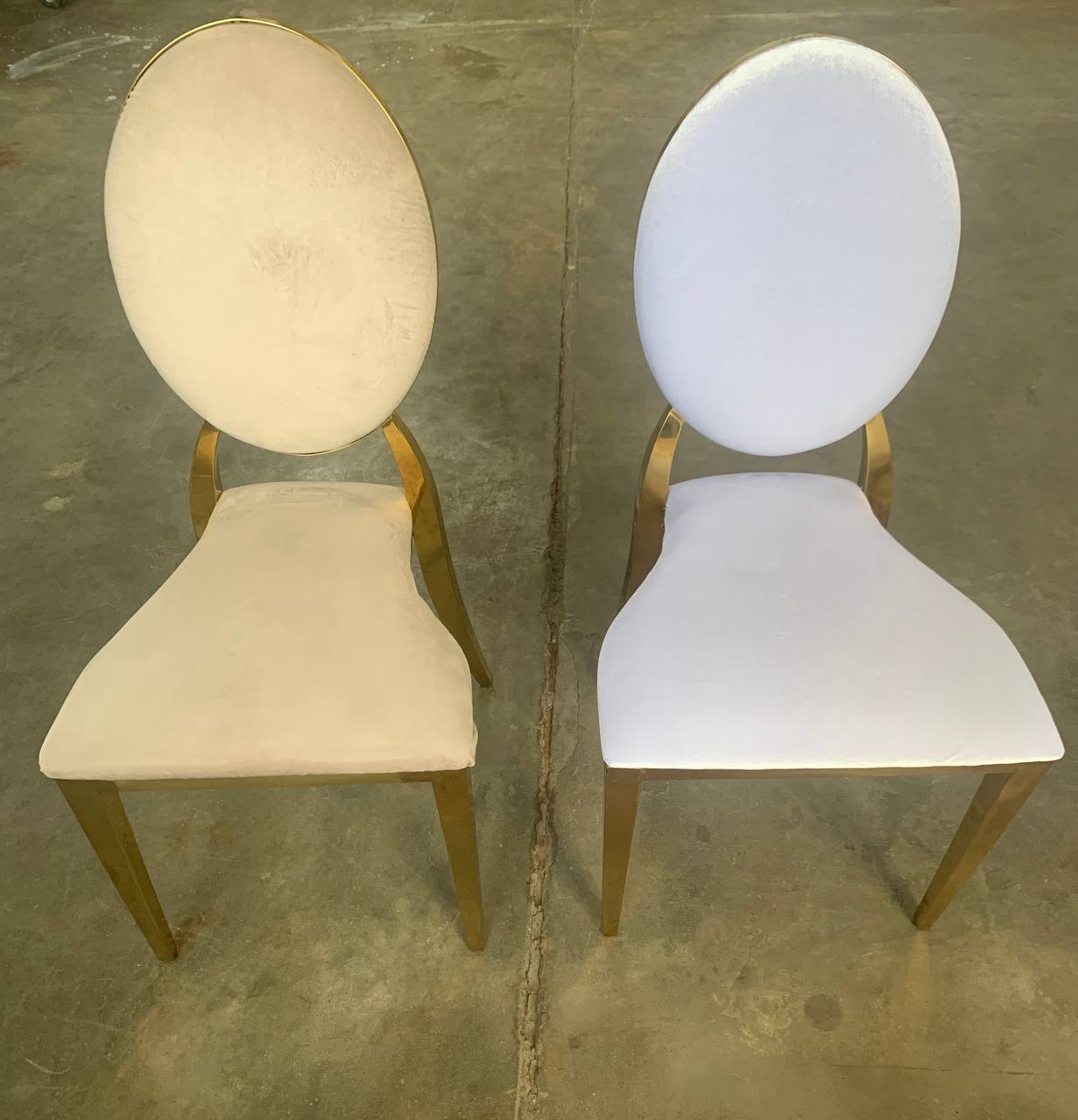 Стул Вашингтон Золото, велюр белоснежный