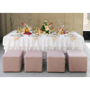 Скатерть из хлопка рюшами, прямоугольная белая - Фото 4