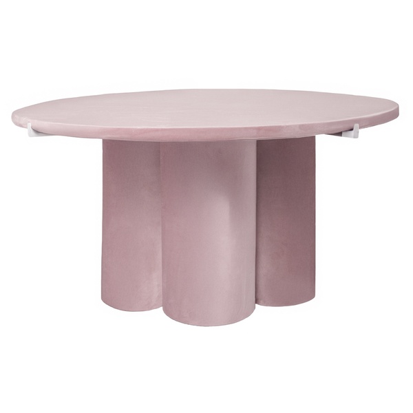 Журнальный столик Сквош, светло-розовый велюр 