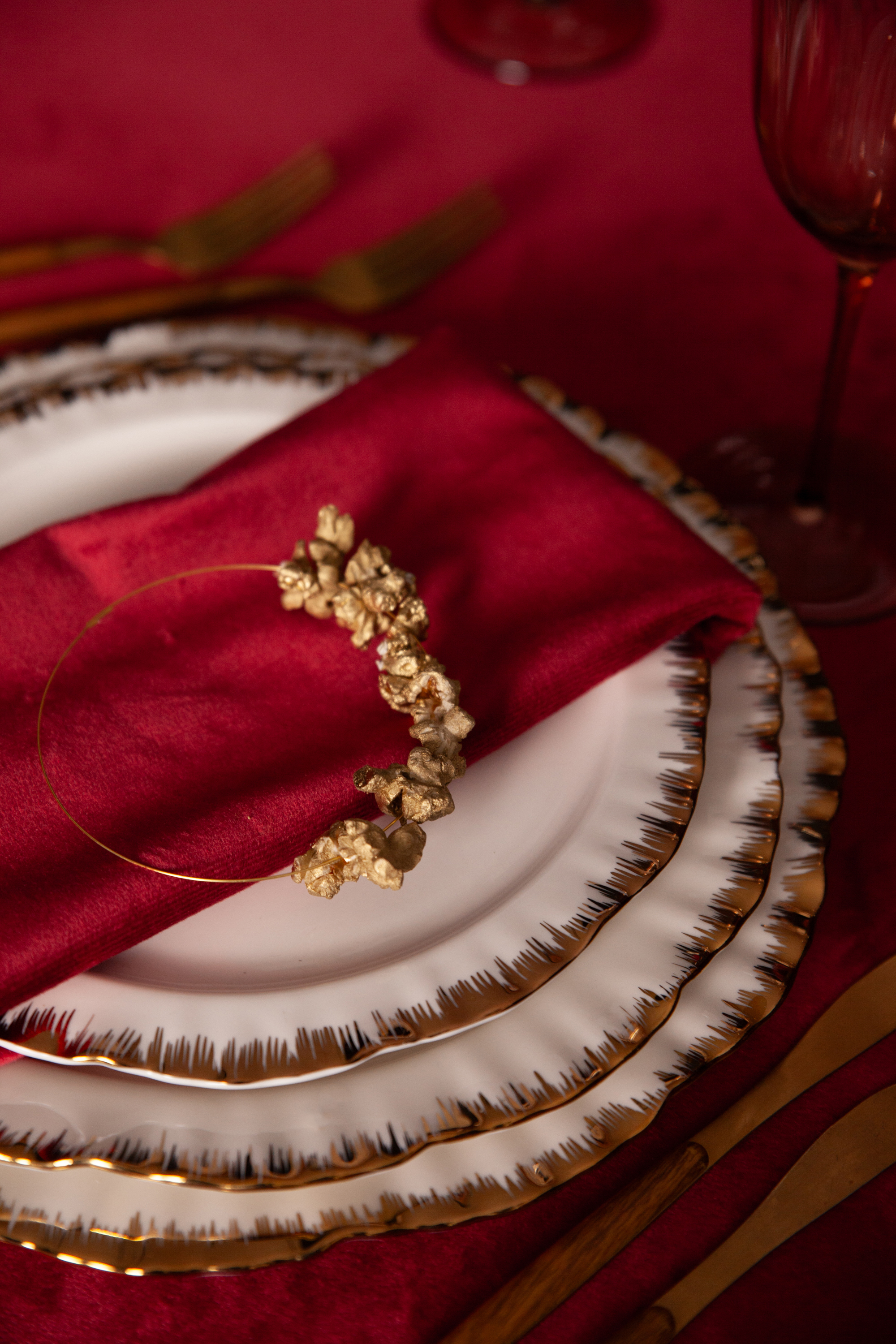 Порционная тарелка Подсолнух Золото М